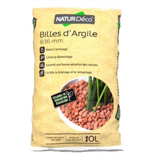 Bille d'argile 8/16 en sac de 10 l