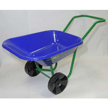 Brouette de jardin bleue pour enfant en métal 2 ro