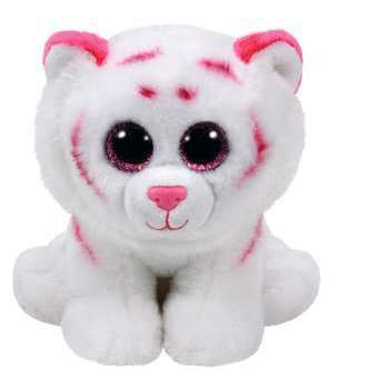 Beanie Babies Small - Tabor le Tigre Rose/Blanc -