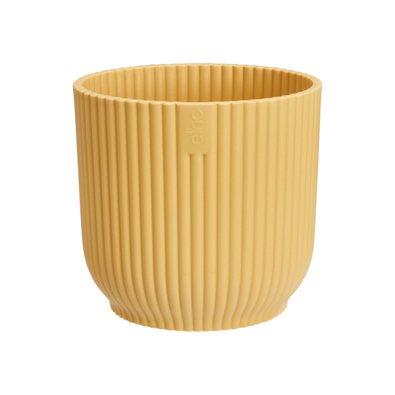 Cache-pot Vibes Fold rond mini Ø9cm jaune beurre