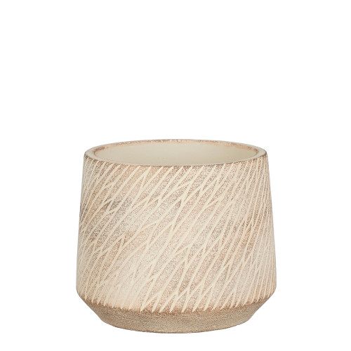 Cache-pot Camino, coloris taupe - H. 11,5xD. 13,5c