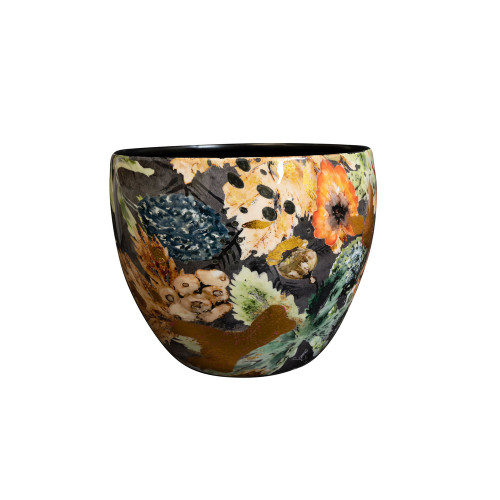 Cache-pot 'Berry' en métal époxy, coloris bleu - D