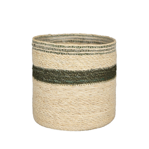 Panier Jameson, en zostère, coloris vert - H. 20xD