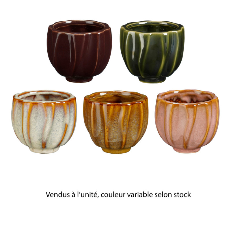 Cache-pot Amy, coloris variables - H. 7xD. 8,5cm