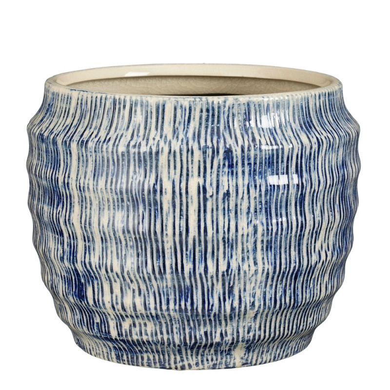 Cache-pot Martha bleu H. 15,5xD. 19cm