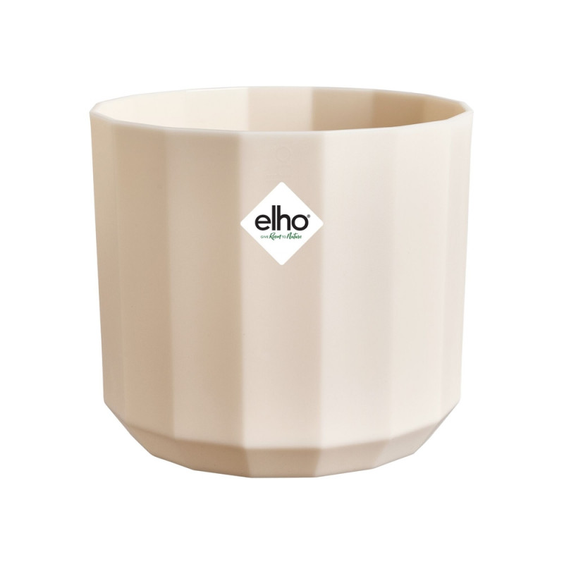Cache-pot rond Facet, coloris rose amande - D. 23c