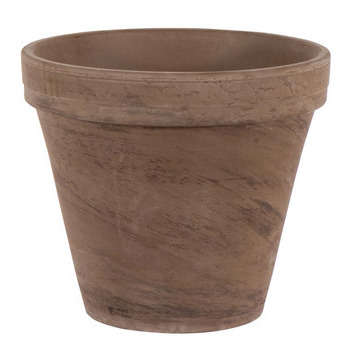 Pot en terre cuite, basalte : Ø24xH.21cm