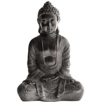 Bouddha hindou H.23 cm ton ciré noir