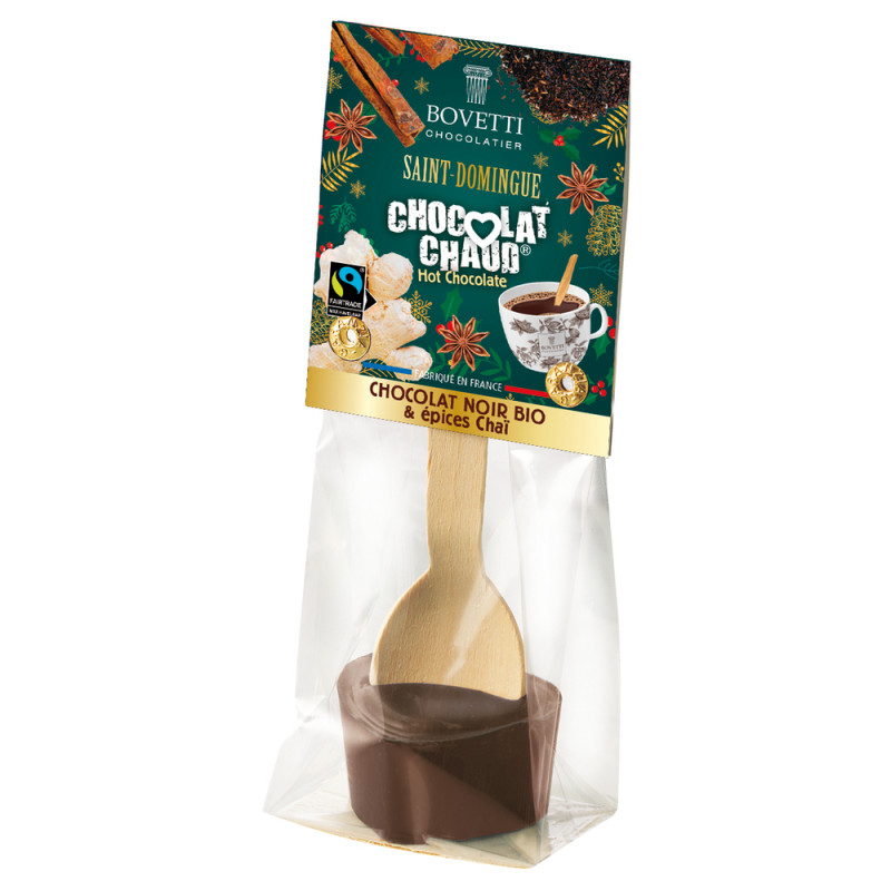 Cuillère 'Chocolat chaud', chocolat noir bio & épi