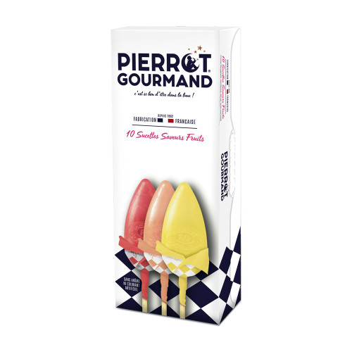 10 sucettes, assortiment de saveurs fruitées