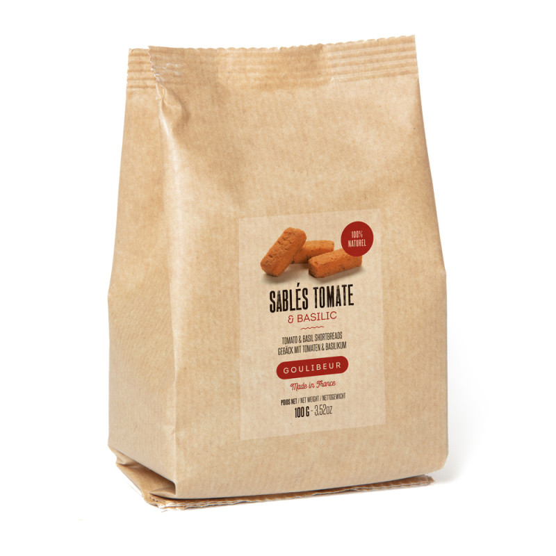 Petits sablés tomate & basilic - 100g