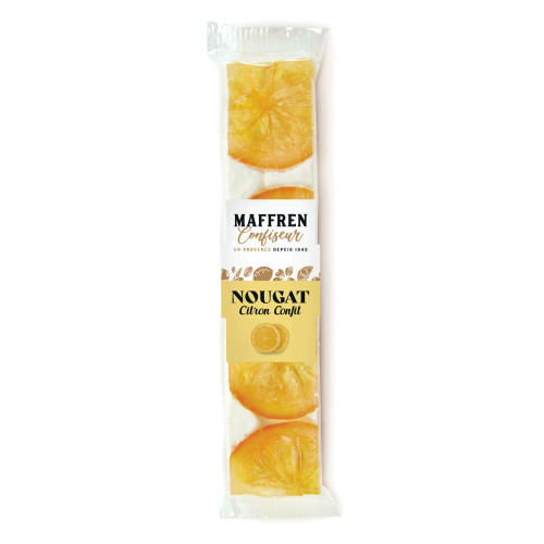 Nougat, citron confit : barre 100g