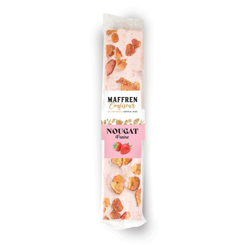 Nougat, fraise : barre 100g