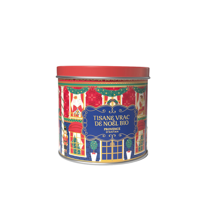 Boîte tisane de Noël bio en vrac, orange & cannell