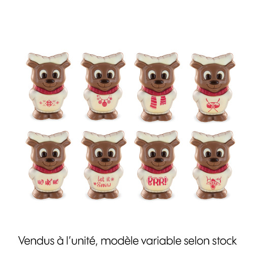 Figurine élan en chocolat au lait, plusieurs modèl