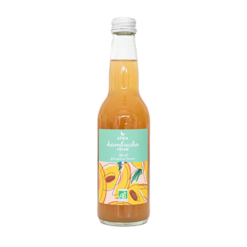 Kombucha bio à la pêche - 33cl