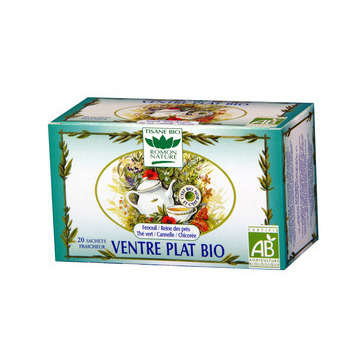 Boîte de tisane bio, ventre plat - 20 sachets