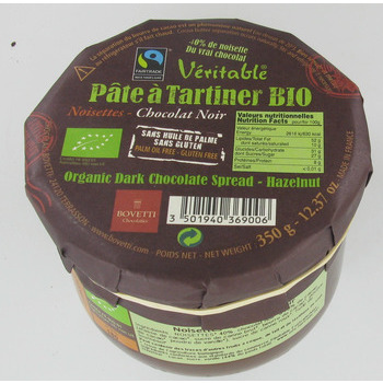 Pate tartiner bio chocolat noir noisettes 350g