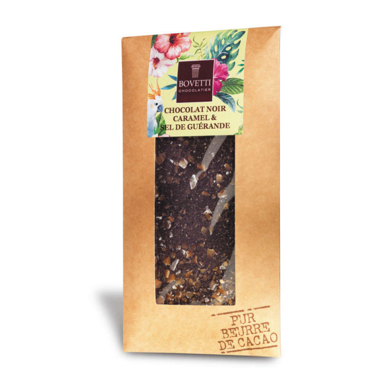 Tablette chocolat noir, caramel et sel 100g