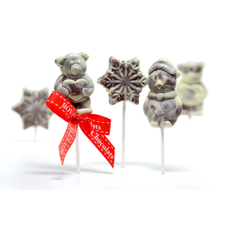 Assortiment de sucettes de Noël en chocolat au lai