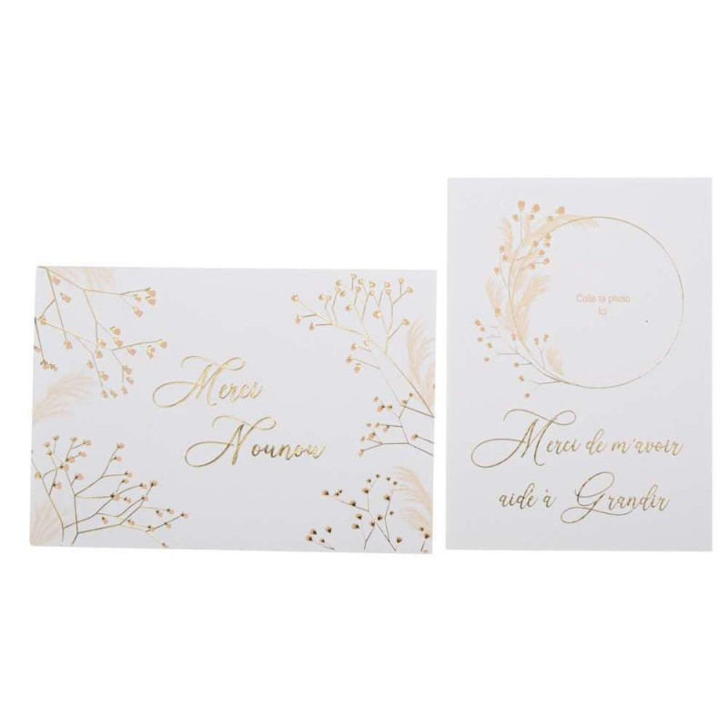 Carte et Enveloppe Nounou Merci de m'avoir aidé à