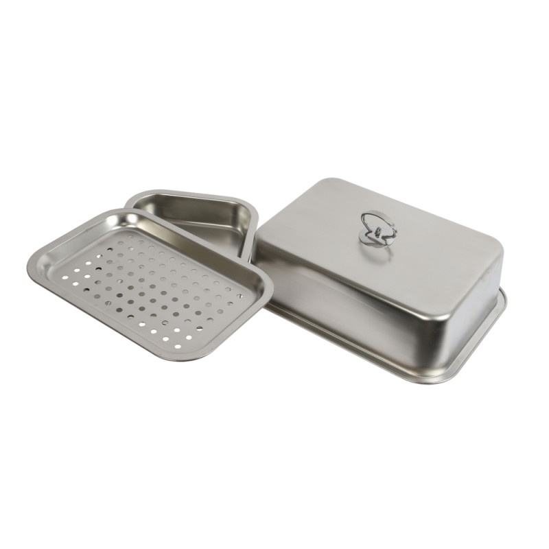 Kit cuisson vapeur : plat, support ajouré et cloch