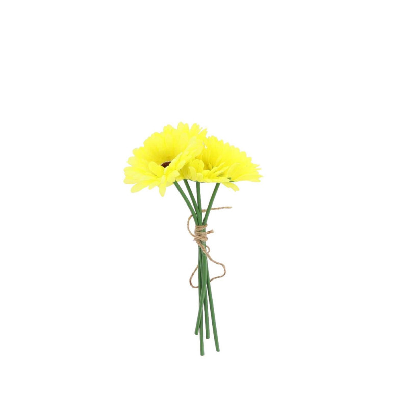 Bouquet décoratif de 3 germinis, coloris jaune - H