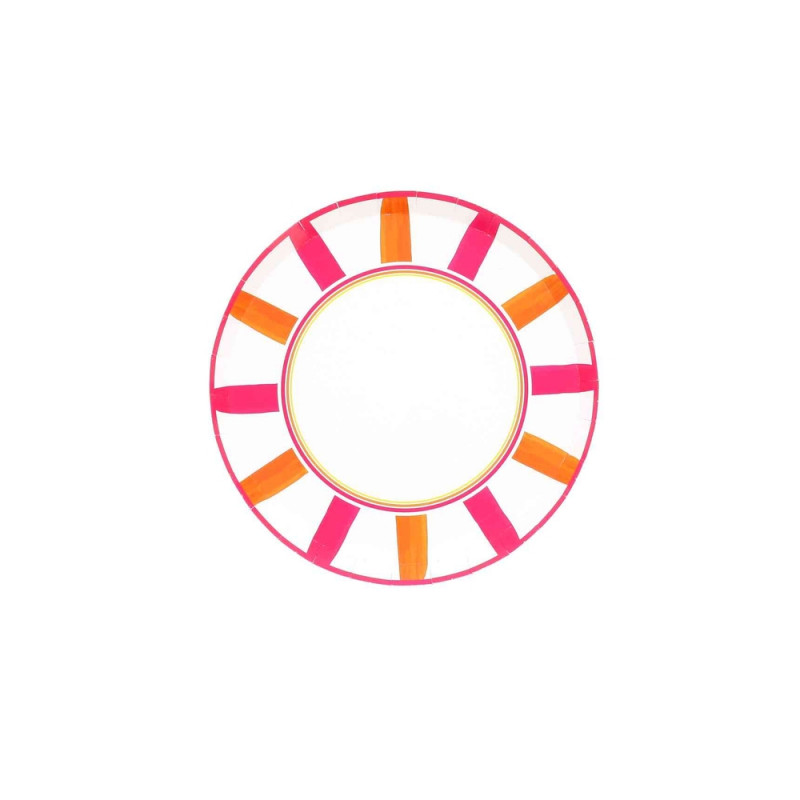 8 assiettes en carton 'Pink Lemonade', coloris mix
