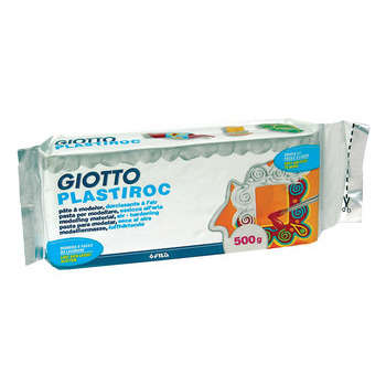 Pâte à modeler PLASTIROC Pain de 500g blanc