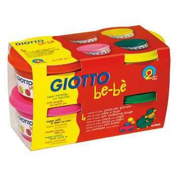 Pâte à jouer 4x100g: Rouge, jaune, magenta, vert