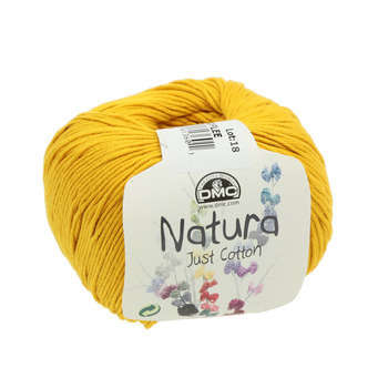 Pelote Natura en fil de coton jaune pour aiguilles