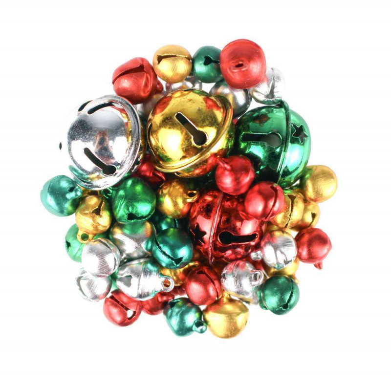 Grelots couleurs assorties 1 à 2,5 cm x 60 pièces