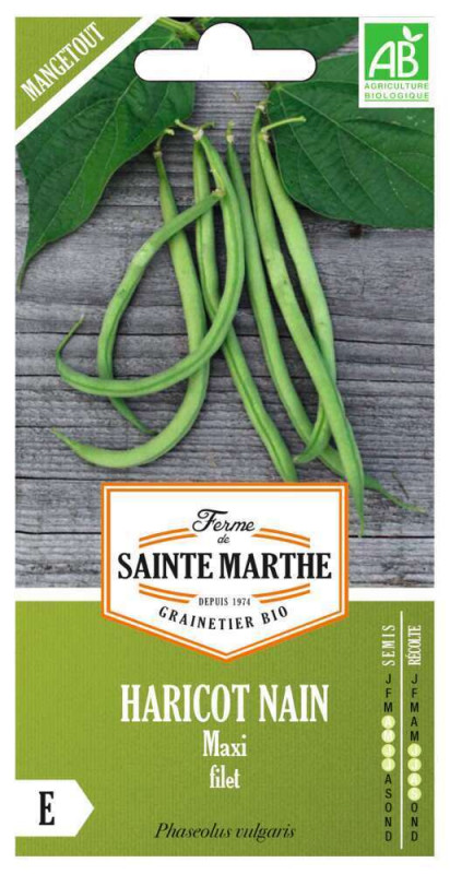 Graines de Haricot Nain Maxi Filet Bio Boite 80 g