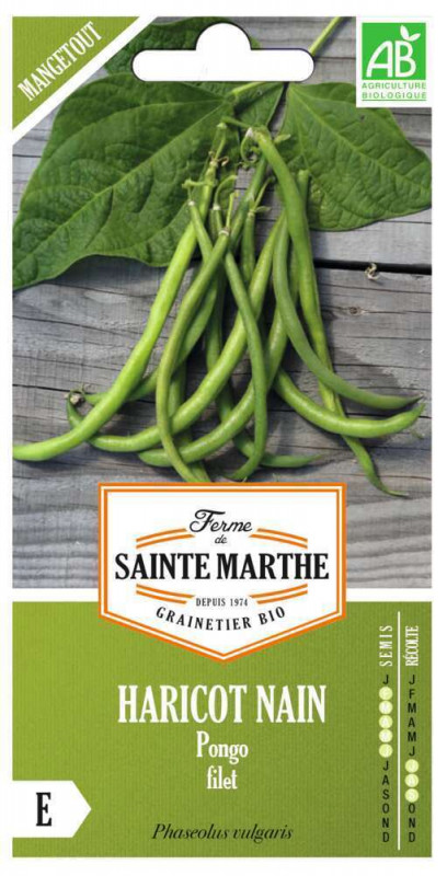 Graines de Haricot Nain Pongo Filet Bio Boite 80 g