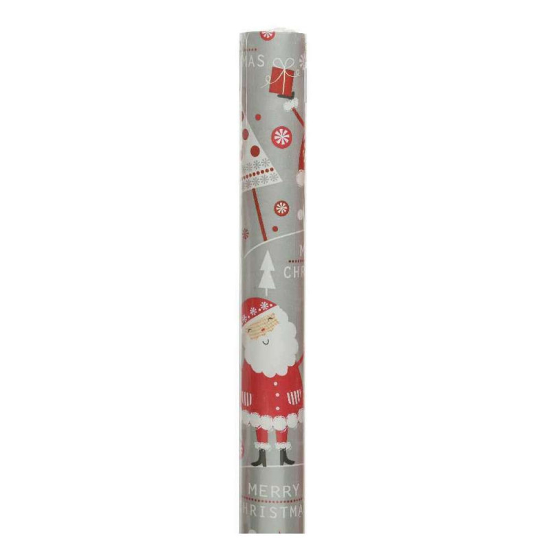 Papier cadeau rouge et argent - L.200cm