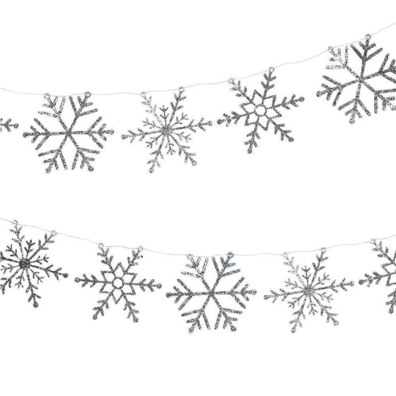 Guirlande de Noël flocon de neige argent