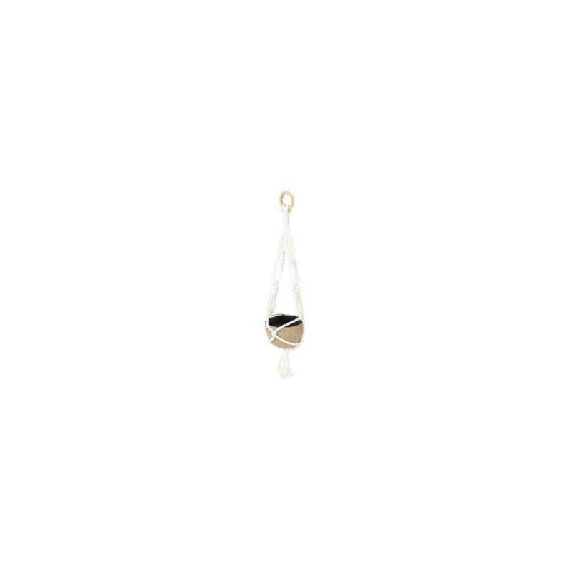 Suspension en macramé avec cache-pot à décorer - H