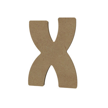 Forme en médium - Lettre majuscule X (15x11cm)