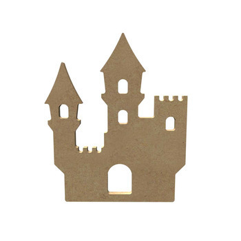 Forme en médium : château, L.12xl.15cm