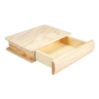 Boite 'Livre', en bois L. 14,5 x 4 x H. 19 cm