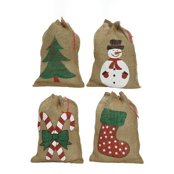 sac cadeau jute avec figurine