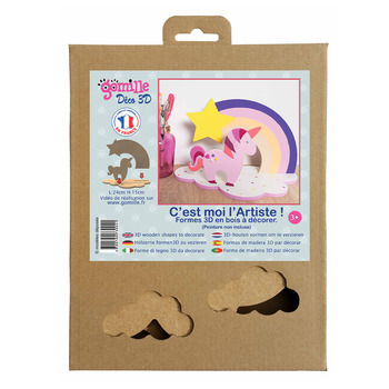 Kit licorne arc-en-ciel déco 3D : à décorer