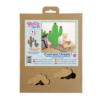 Kit lama cactus déco 3D : à décorer