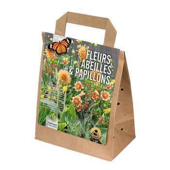 Fleur abeille papillon saumon orange X30