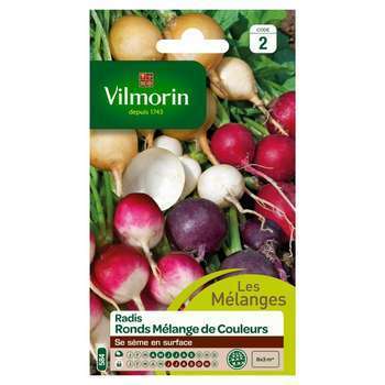 Graines de radis ronds melange de couleurs en sach