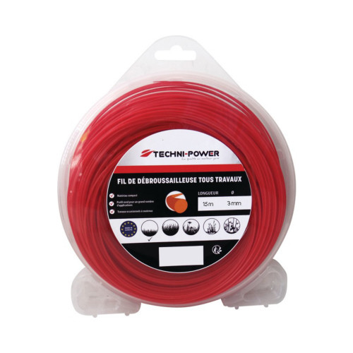 Fil de debroussailleuse rond ø 3 mm blister de 15m