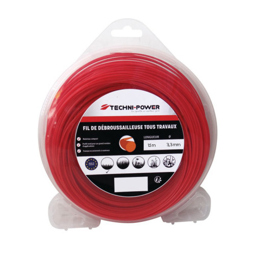 Fil de debroussailleuse rond ø 3,3 mm blister de 1