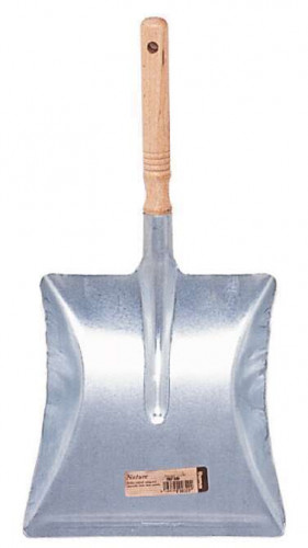 Pelle zinguée, manche en bois brut