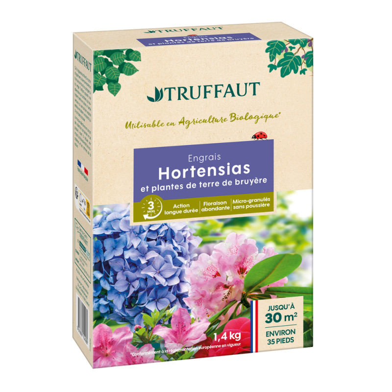 Engrais hortensias et plantes de terre de bruyère