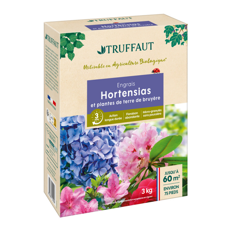Engrais hortensias et plantes de terre de bruyère